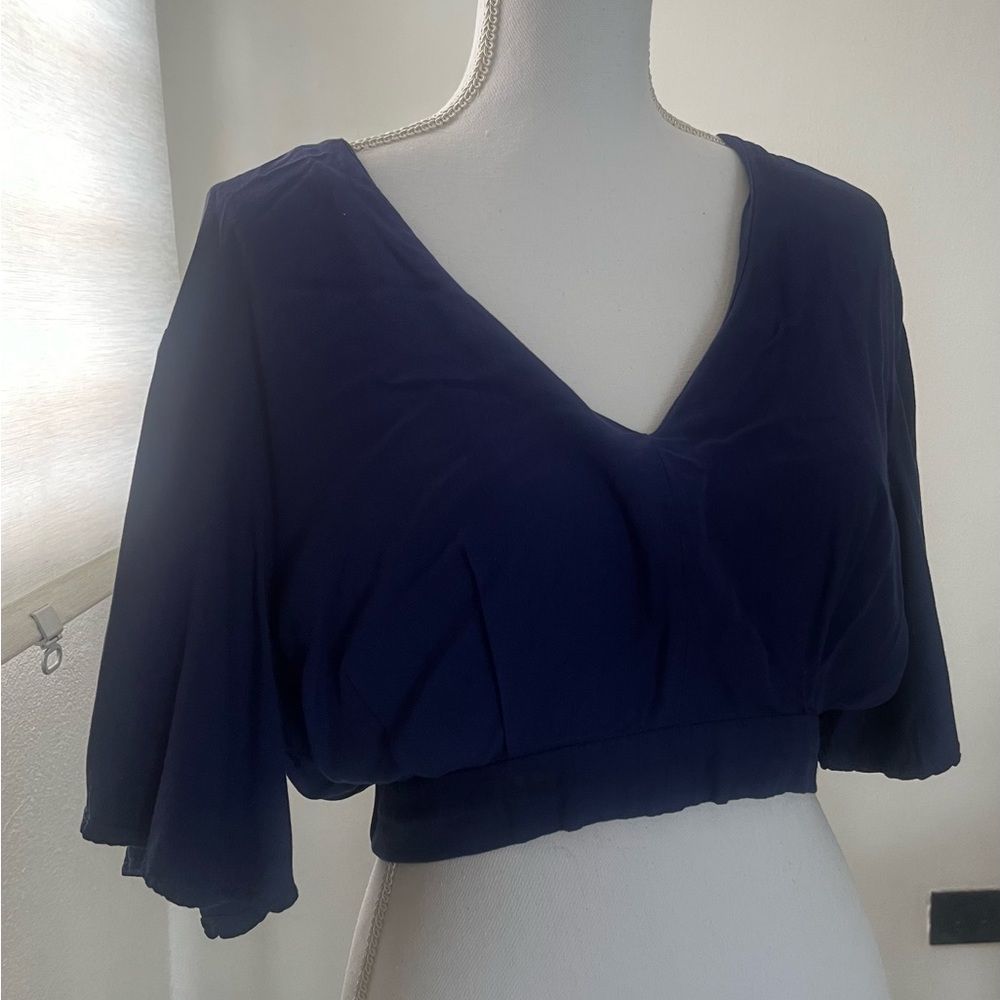 VALIJA GITANA Cropped linen blouse/opened back (L)